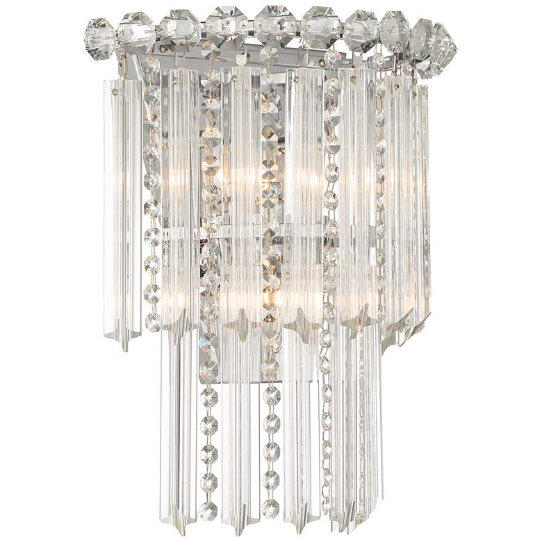Image 6 Darla 14 inch High Chrome and Crystal 3-Light Wall Sconce more views
