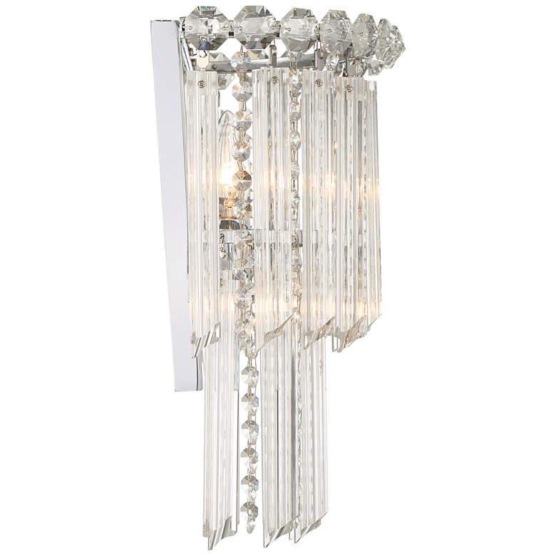 Image 7 Darla 14 inch High Chrome and Crystal 3-Light Wall Sconce more views
