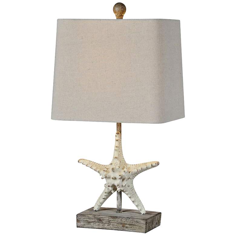 Image 2 Darla 19 1/2 inch High Coastal Style White Starfish Table Lamp