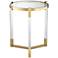 Darla 19" Wide Gold and Acrylic Modern Round Accent Table