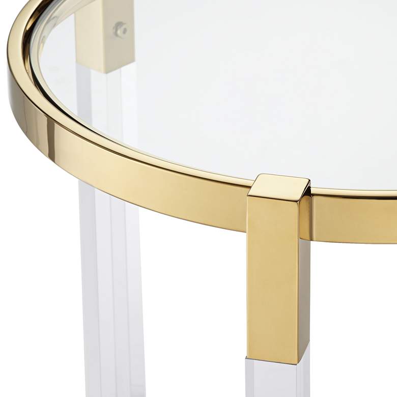 Image 4 Darla 19" Wide Gold and Acrylic Modern Round Accent Table more views