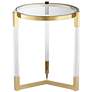 Darla 19" Wide Gold and Acrylic Modern Round Accent Table in scene