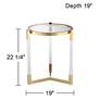 Darla 19" Wide Gold and Acrylic Modern Round Accent Table in scene
