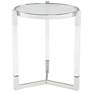 Darla 19" Wide Silver and Acrylic Modern Round Accent Table in scene