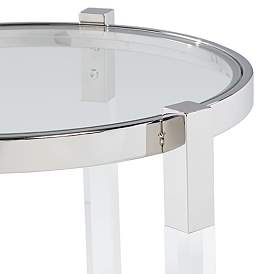 Image4 of Darla 19" Wide Silver and Acrylic Modern Round Accent Table more views
