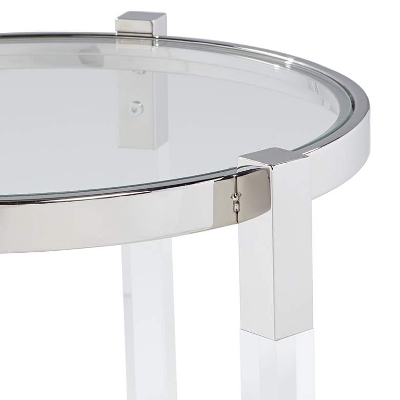 Image 4 Darla 19" Wide Silver and Acrylic Modern Round Accent Table more views