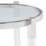 Darla 19" Wide Silver and Acrylic Modern Round Accent Table in scene