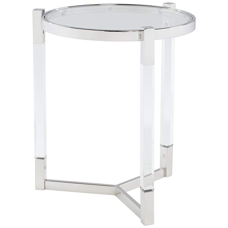 Image 6 Darla 19" Wide Silver and Acrylic Modern Round Accent Table more views