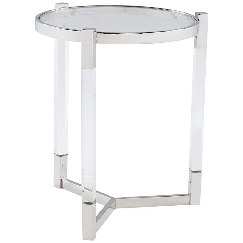 Image 7 Darla 19" Wide Silver and Acrylic Modern Round Accent Table more views