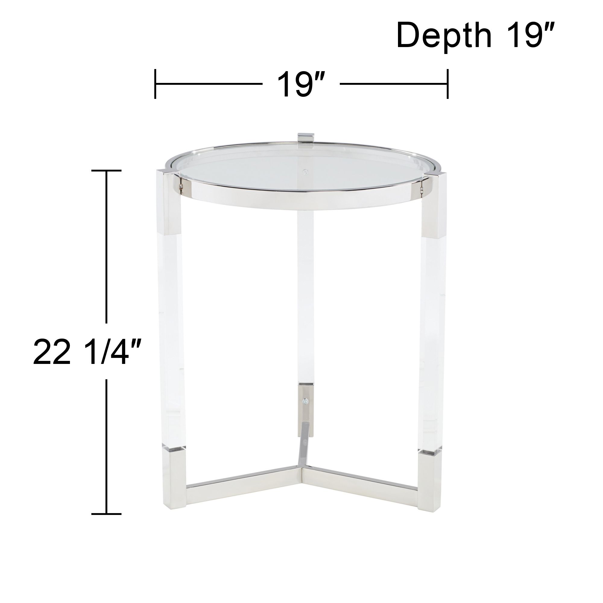 Darla 19" Wide Silver and Acrylic Modern Round Accent Table in scene