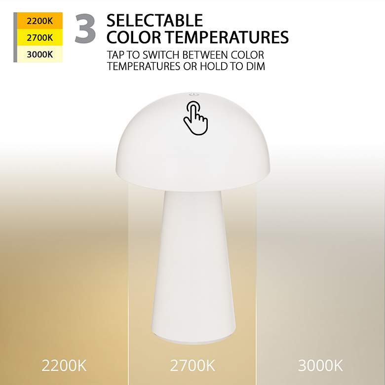Image 4 Darla 8.63"H x 5.38"W 1-Light Rechargeable Table Lamp in White more views