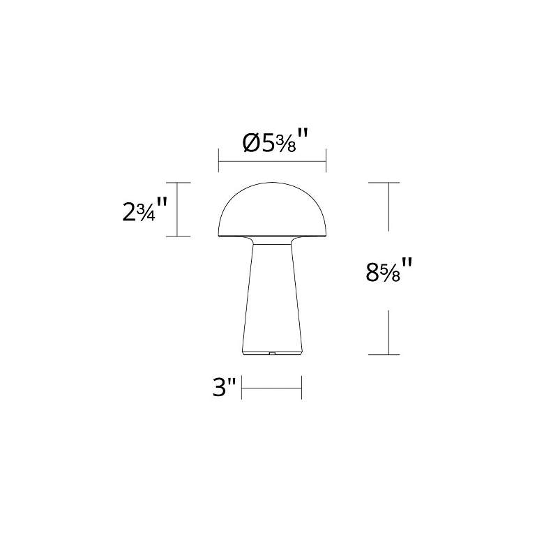 Image 5 Darla 8.63"H x 5.38"W 1-Light Rechargeable Table Lamp in White more views