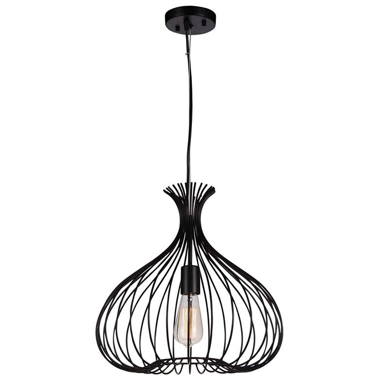 Image 1 Darleen 1 Light Down Pendant With Black Finish