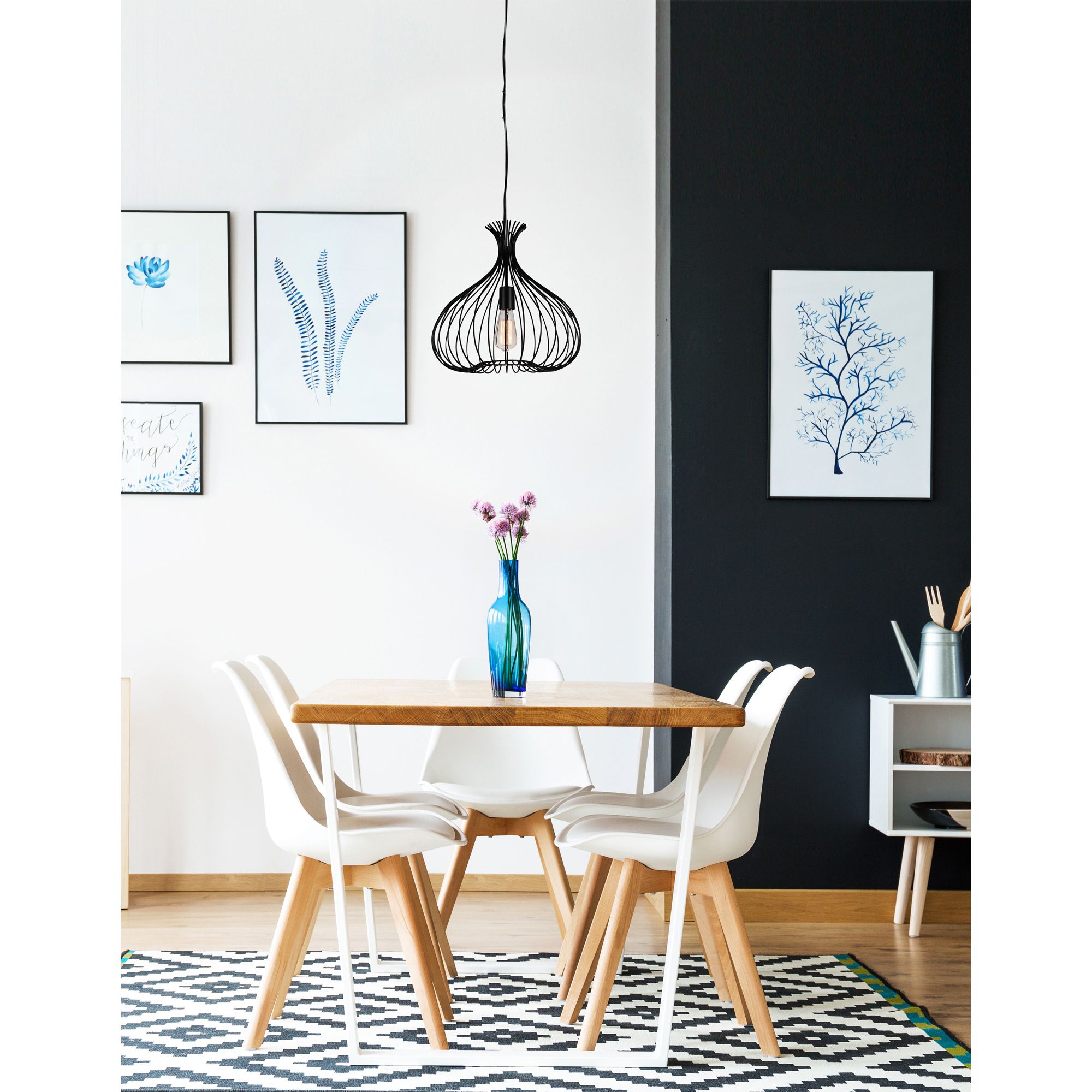 Image 2 Darleen 1 Light Down Pendant With Black Finish more views