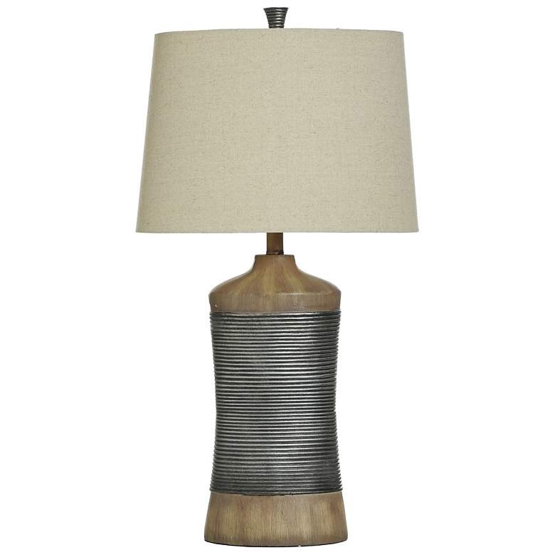 Image 2 Darley 30"H Light Brown Gray Table Lamp w/ Natural Shade