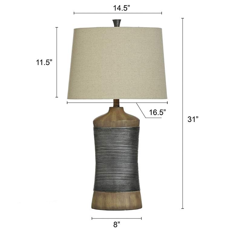 Image 7 Darley 30"H Light Brown Gray Table Lamp w/ Natural Shade more views
