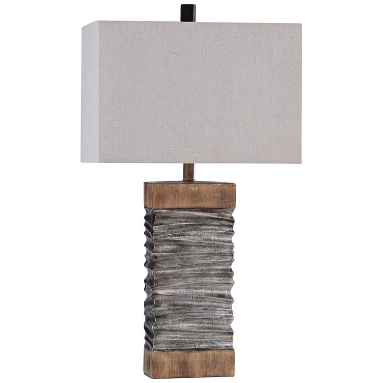 Image 1 Darley 32" High Silver Painted and Brown Brushed Table Lamp