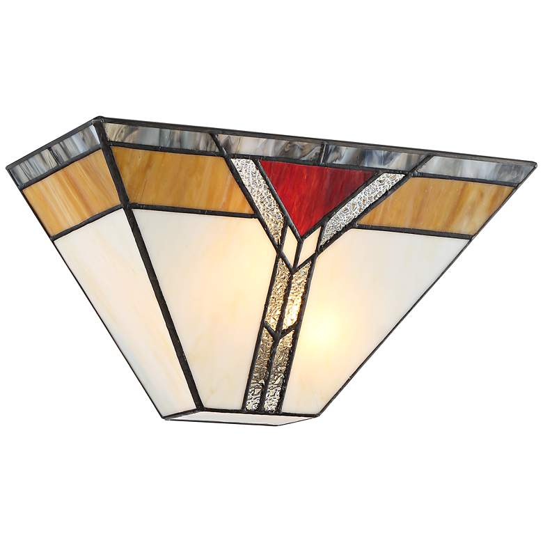 Image 1 Darley 6 1/2" High Art Deco Tiffany Style Wall Sconce