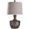 Darley Silver Vein Relief Banded & Chestnut Grained Table Lamp