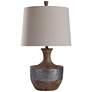 Darley Silver Vein Relief Banded &amp; Chestnut Grained Table Lamp