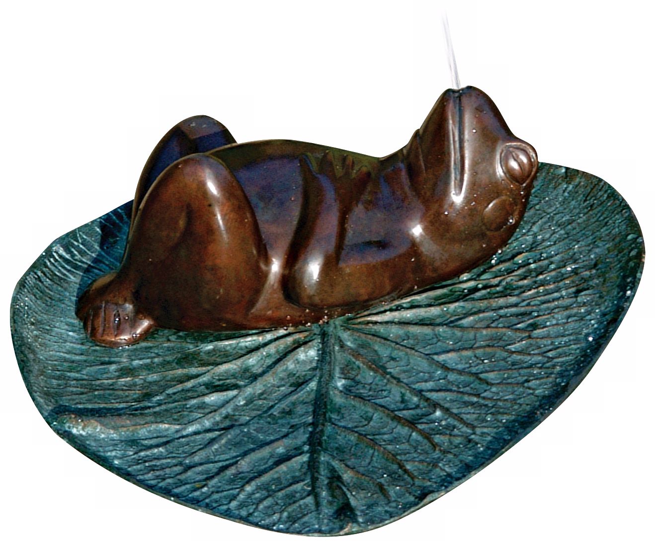 Image 2 Darn Frog 14" HIgh Cast Brass Water Spitter Pond Fountain - Made to Order