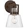 Darnell 10 3/4" High Oil-Rubbed Bronze and Seedy Glass Wall Sconce
