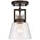 Darnell 6 1/2" Wide Oil-Rubbed Bronze and Seedy Glass Ceiling Light