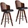 Darnton 26 1/2" Black Faux Leather Swivel Counter Stools Set of 2