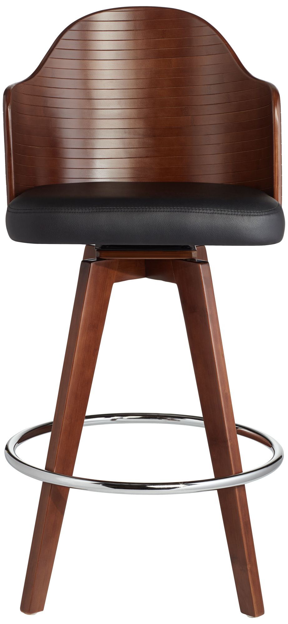 Darnton 26 1/2" Black Faux Leather Swivel Counter Stools Set of 2
