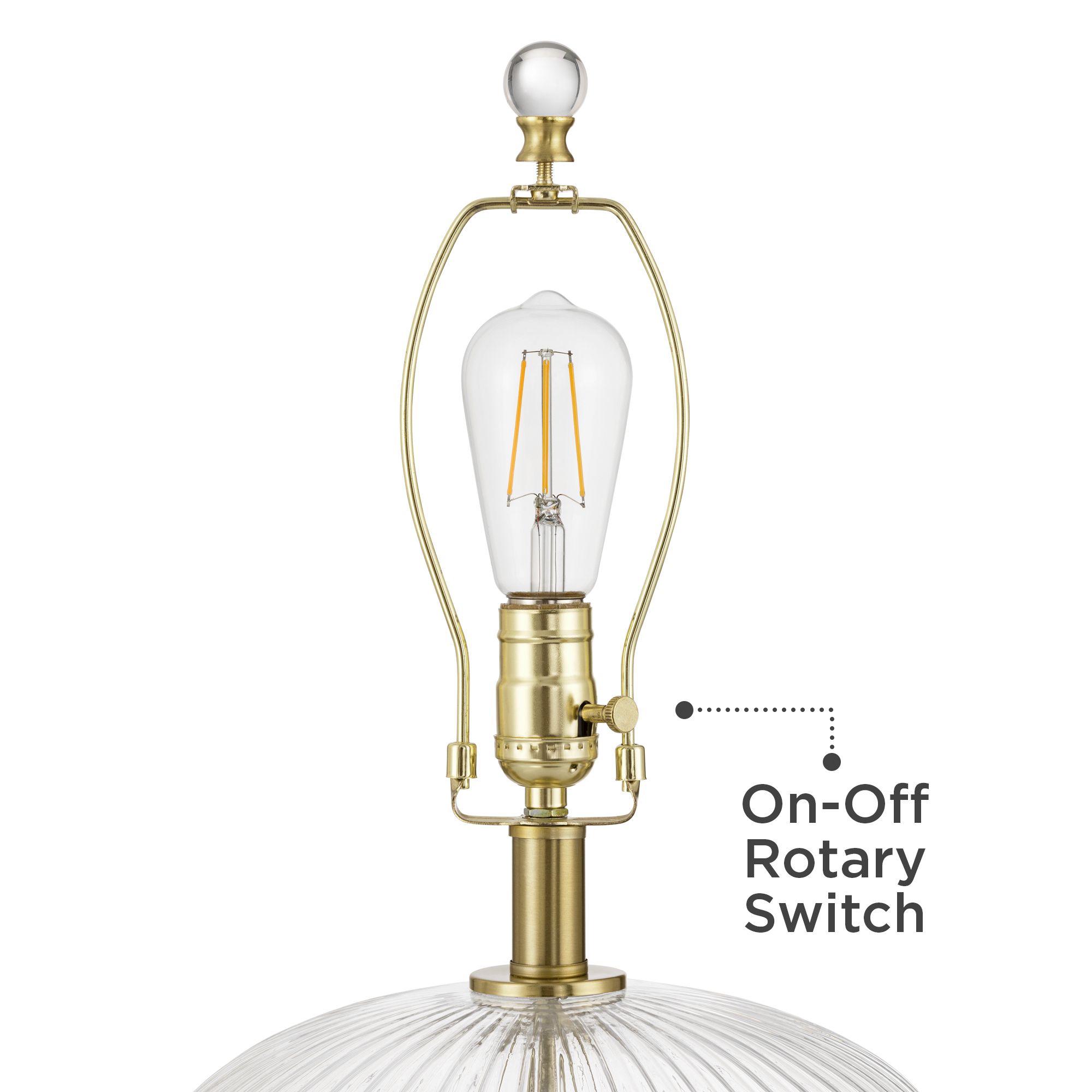 Image 6 Darrah 19" High Clear Fluted Glass Table Lamp Set of 2 more views