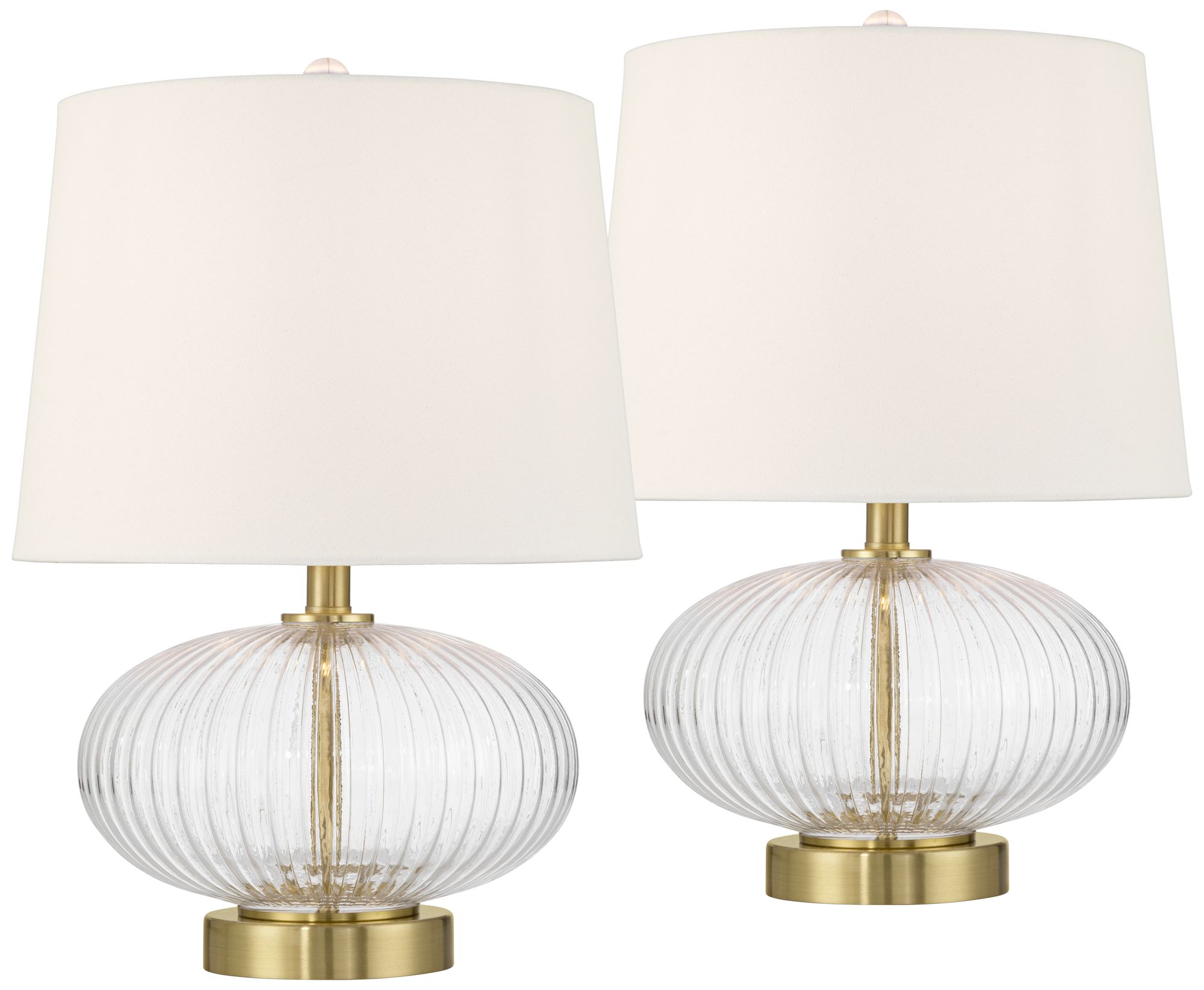 Image 3 Darrah 19" High Clear Fluted Glass Table Lamp Set of 2