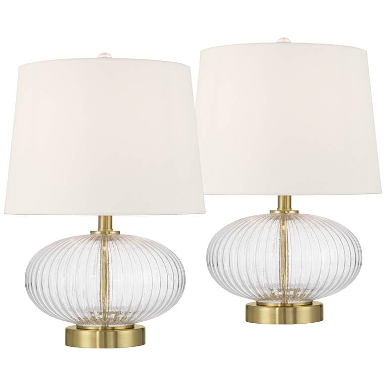 Image 3 Darrah 19" High Clear Glass Table Lamp Set of 2