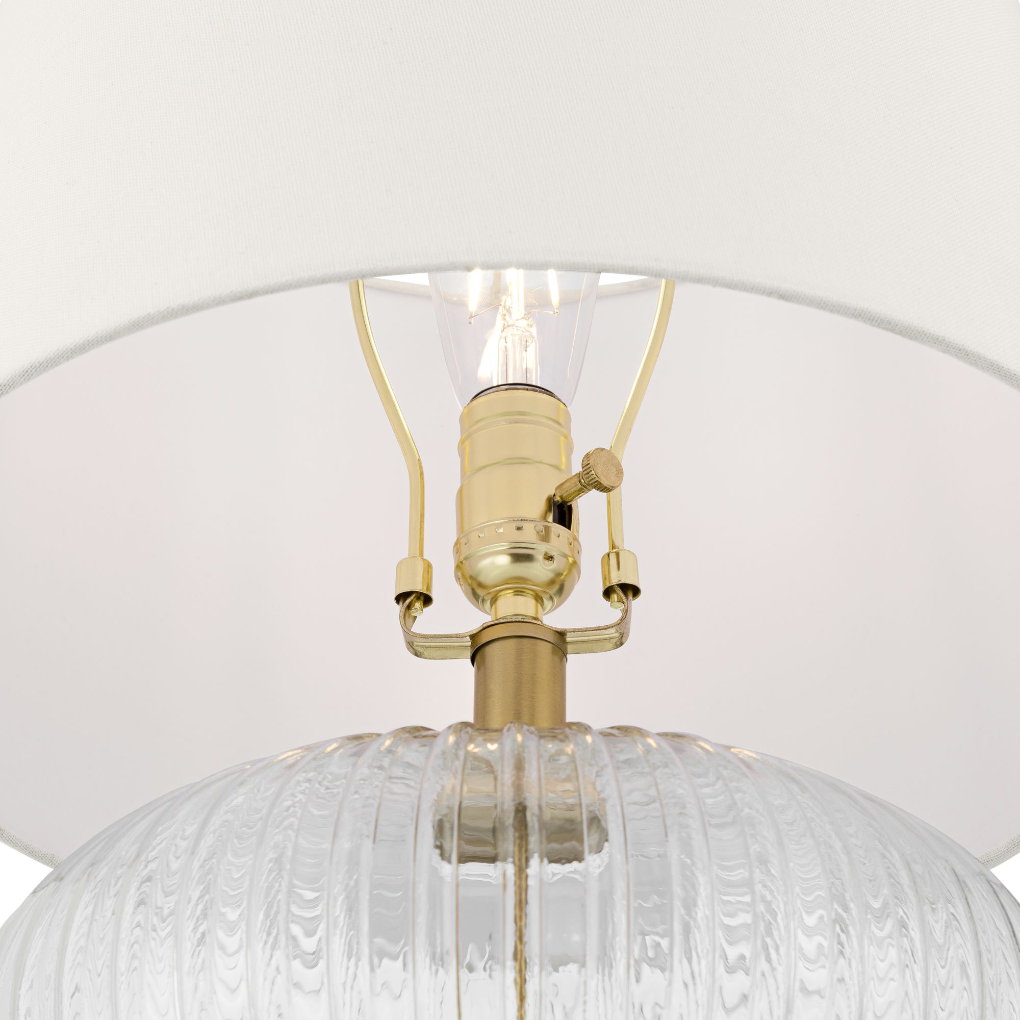 Image 5 Darrah 20" High Clear Fluted Glass Table Lamp more views