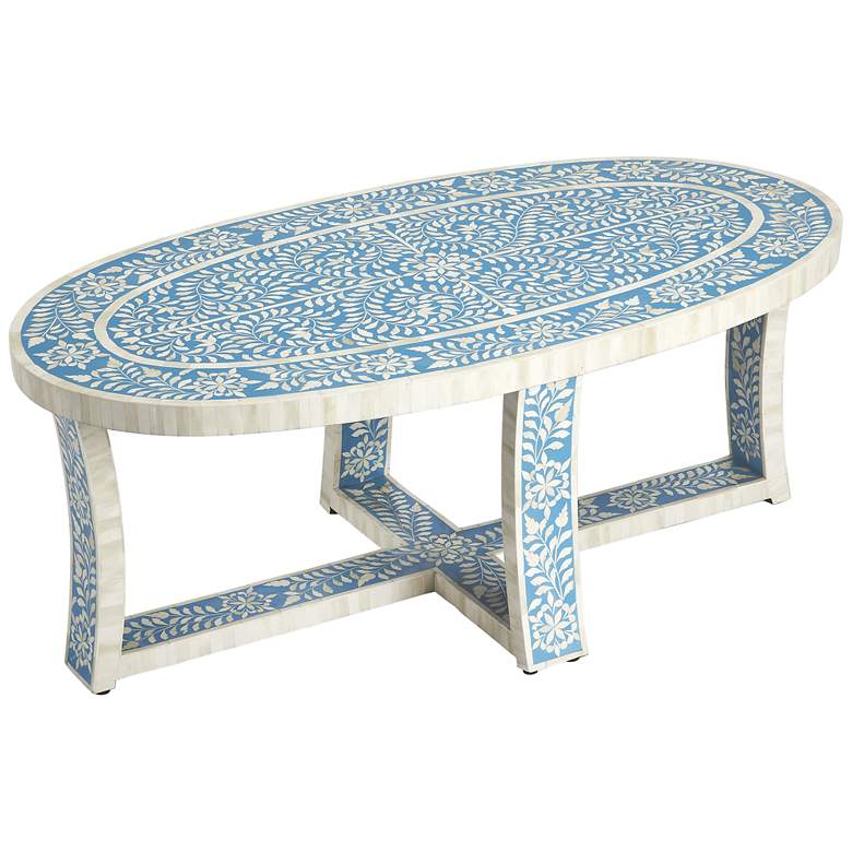 Image 1 Darrieux 37 1/2" Wide Blue Bone Inlay Coffee Table