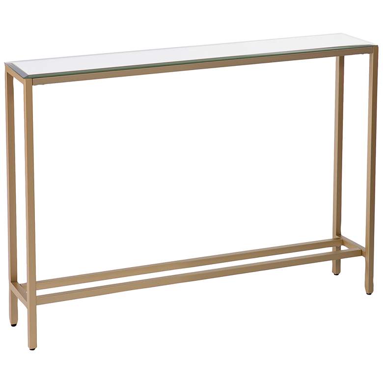 Image 2 Darrin 36" Wide Mirrored Gold Iron Narrow Console Table