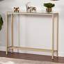 Darrin 36" Wide Mirrored Gold Iron Narrow Console Table