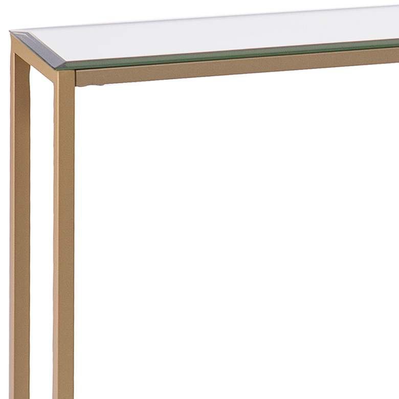 Image 3 Darrin 36" Wide Mirrored Gold Iron Narrow Console Table more views