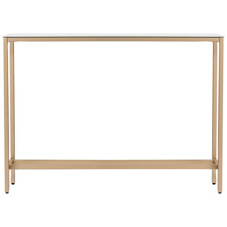 Image 4 Darrin 36" Wide Mirrored Gold Iron Narrow Console Table more views