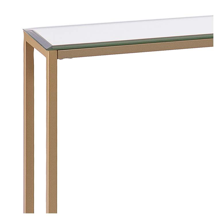Image 3 Darrin 56" Wide Mirrored Gold Iron Narrow Console Table more views