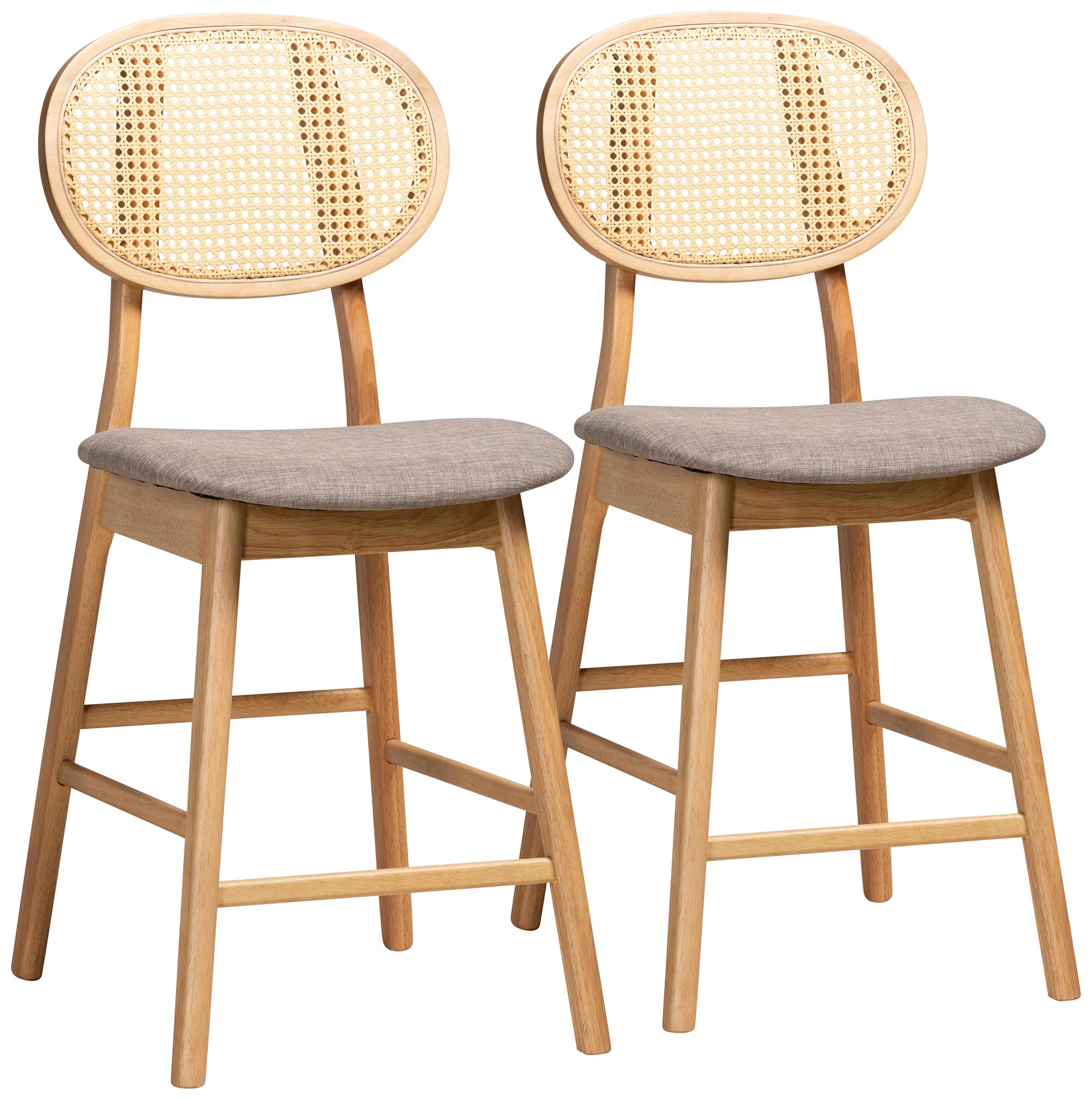 Darrion 24" Natural Oak Wood Counter Stools Set of 2