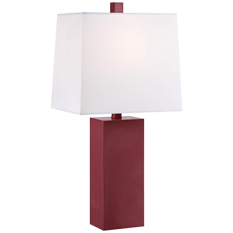 Image 1 Darryl Red Rectangular Small Modern Table Lamp