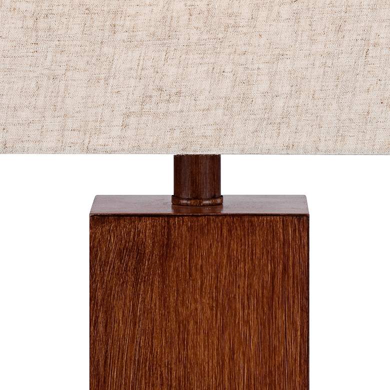 Darryl Wood Finish Rectangular Table Lamps Set of 2 more views