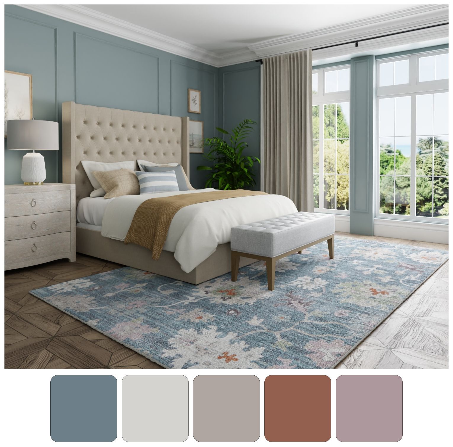 Image 5 Dartmouth Abstract Indoor Blue Area Rug 39QMF 2'-6" x 7'-3" more views