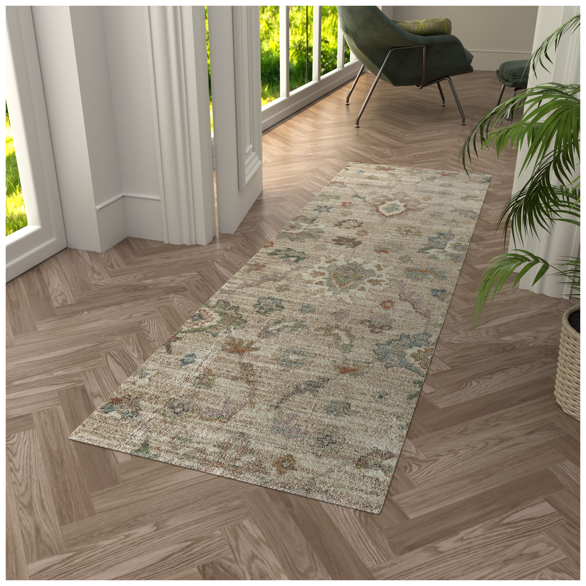 Image 2 Dartmouth Abstract Indoor Tan Area Rug 39QKF 2'-6" x 7'-3" more views