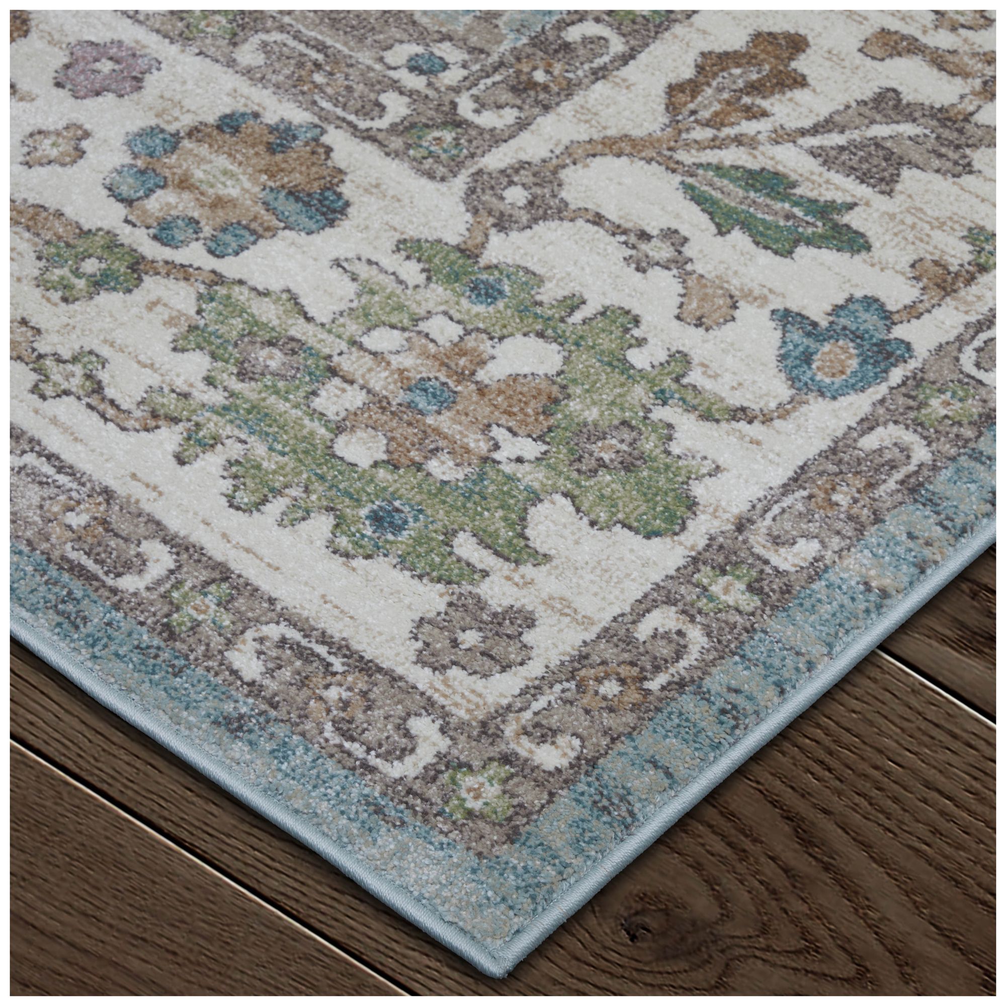 Image 3 Dartmouth Floral & Botanical Indoor Blue Area Rug 39QNF 6'-4" x 9'-2" more views