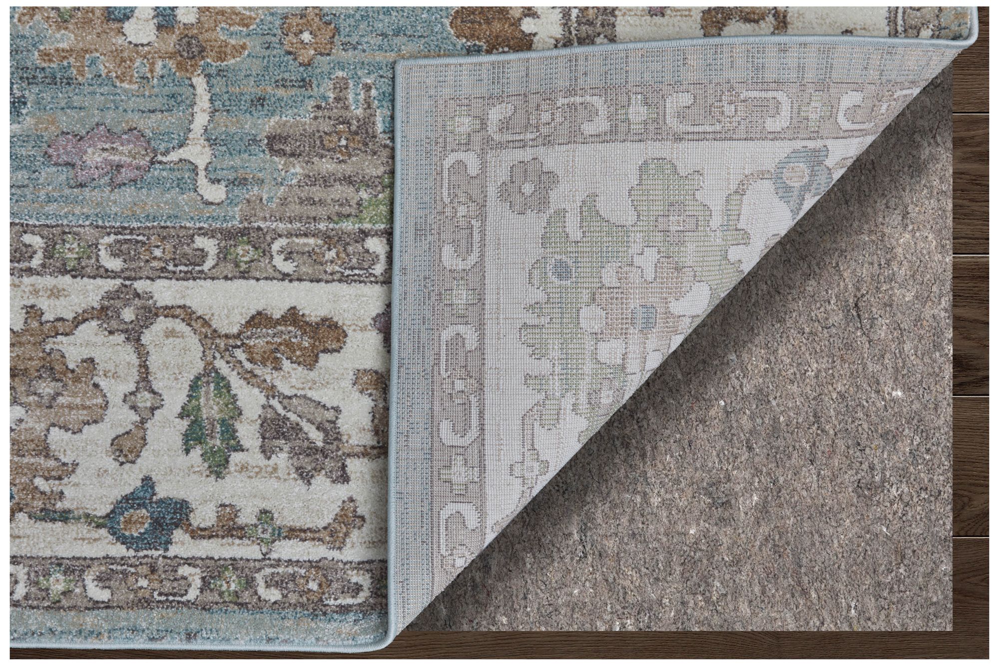 Image 5 Dartmouth Floral & Botanical Indoor Blue Area Rug 39QNF 6'-4" x 9'-2" more views