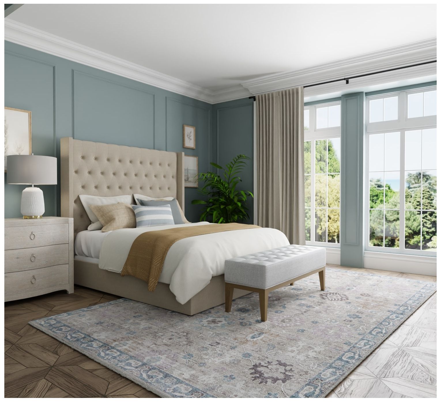 Image 2 Dartmouth Floral & Botanical Indoor Gray Area Rug 39QLF 2'-6" x 7'-3" more views