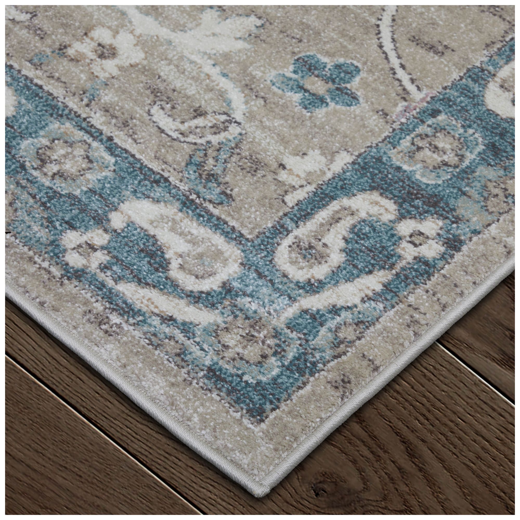Image 3 Dartmouth Floral & Botanical Indoor Gray Area Rug 39QLF 6'-4" x 9'-2" more views
