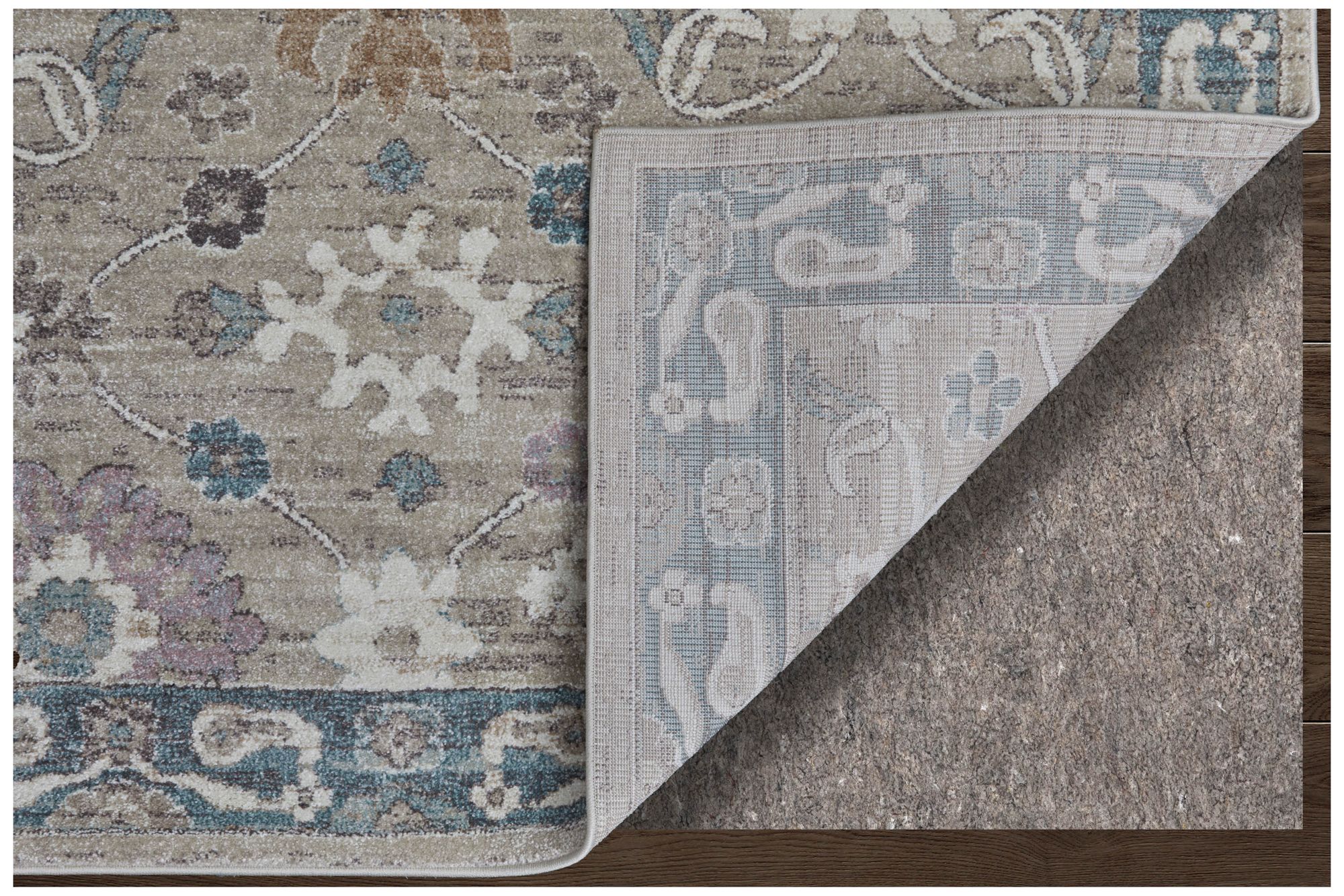 Image 5 Dartmouth Floral & Botanical Indoor Gray Area Rug 39QLF 6'-4" x 9'-2" more views