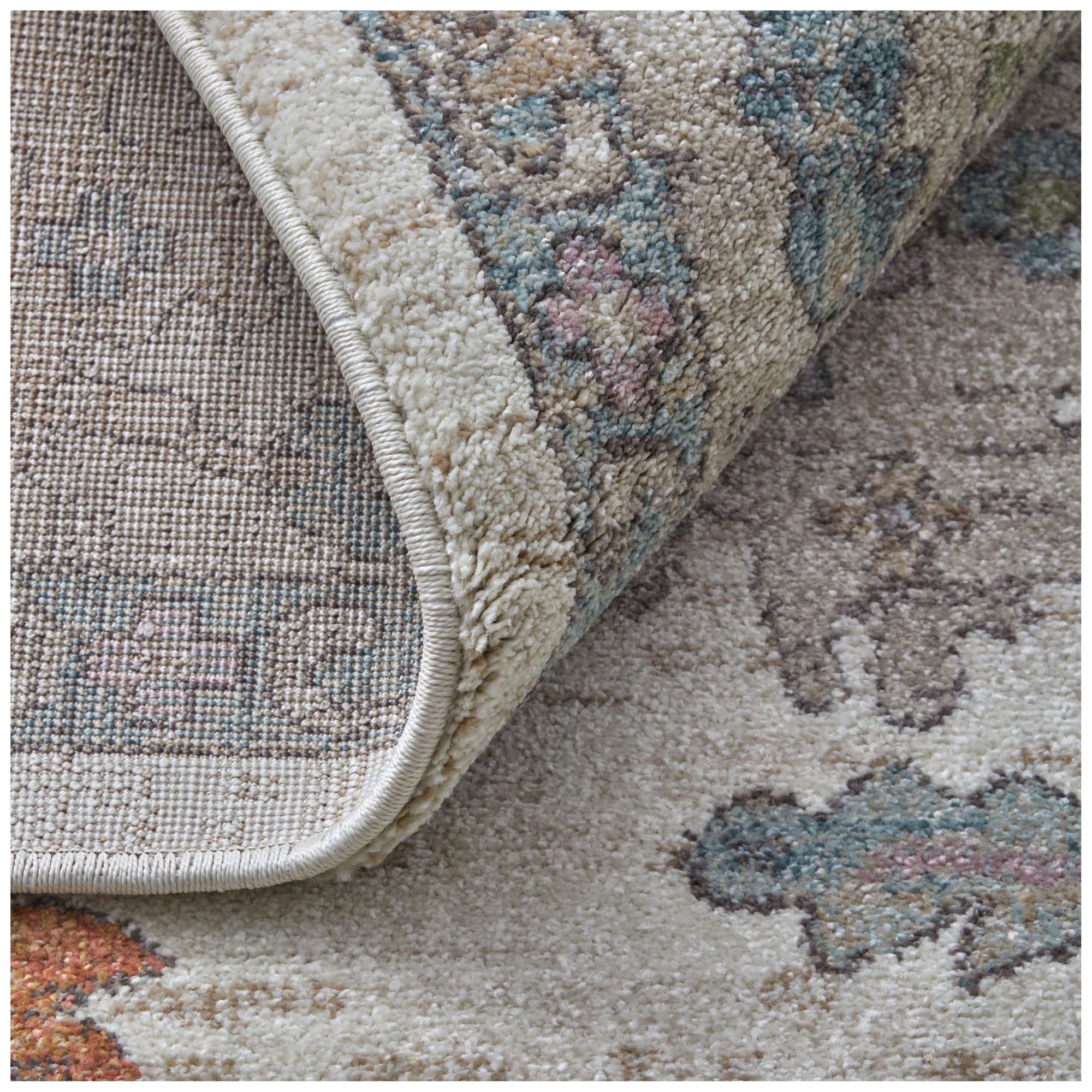 Dartmouth Floral & Botanical Indoor Ivory Area Rug 39QJF 6'-4" x 9'-2"